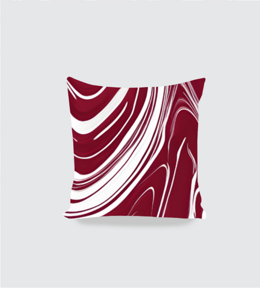 Cushion Cover - Maroon and White