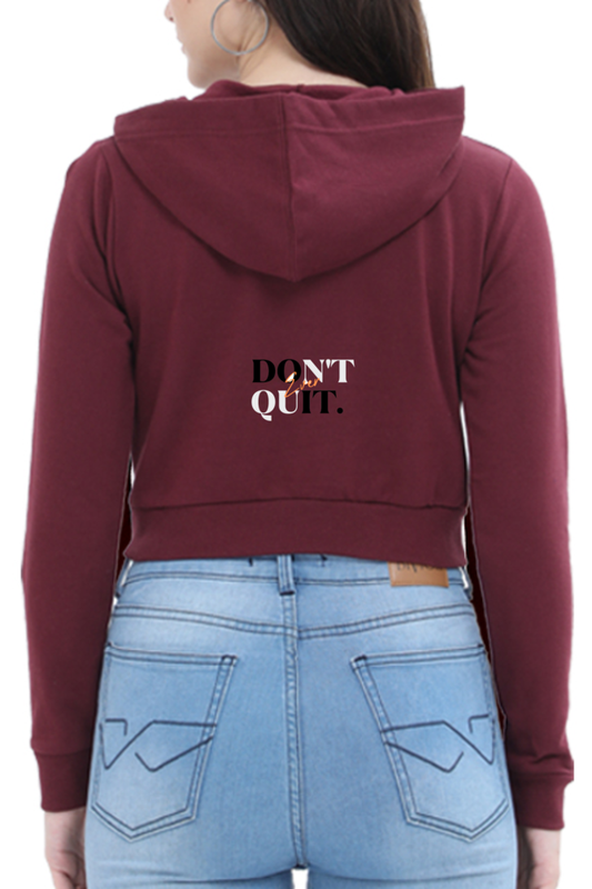 Don't Ever Quit - Crop Hoodie